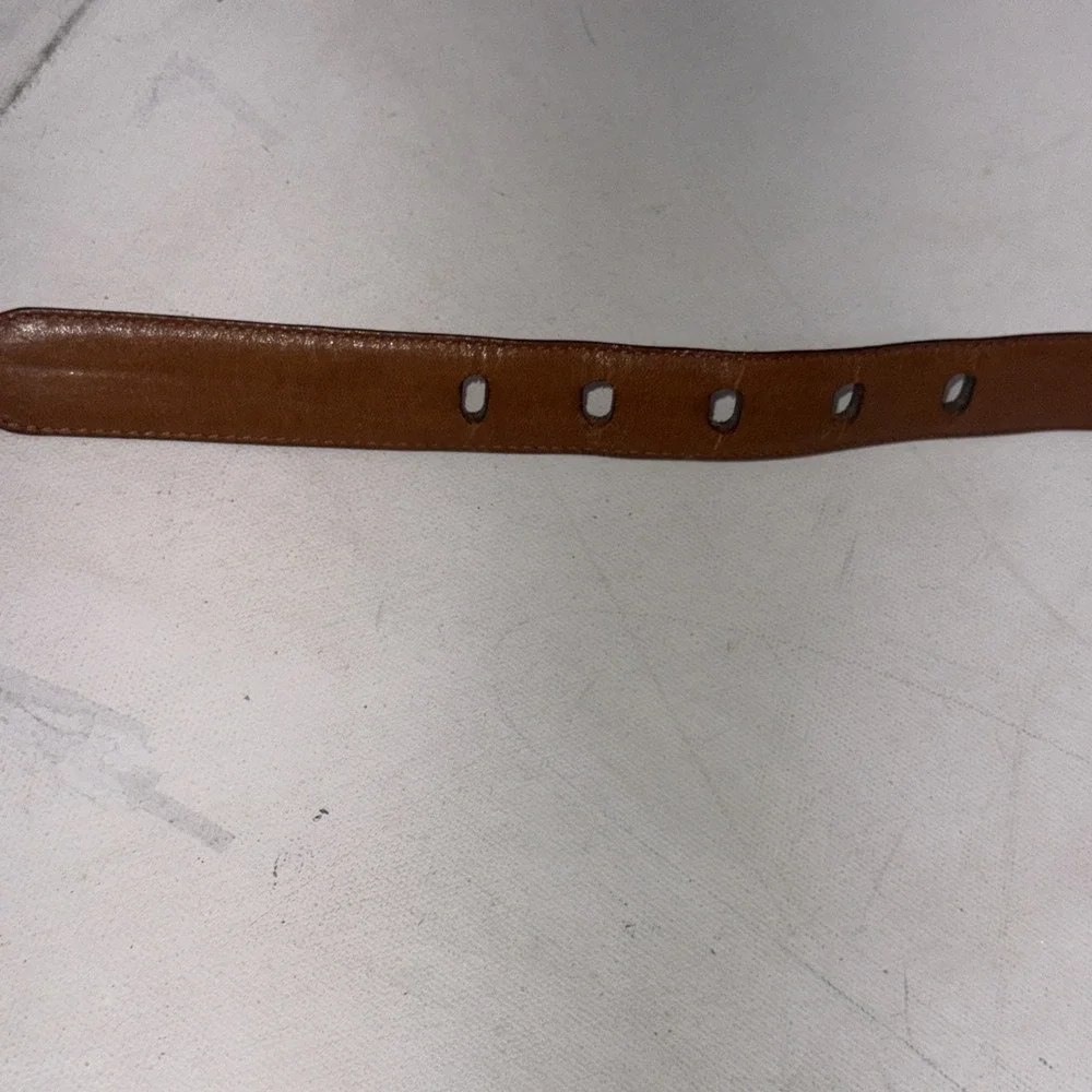Lauren Ralph Lauren Brown Italian Leather RLR Leather Buckle Belt Womens Medium